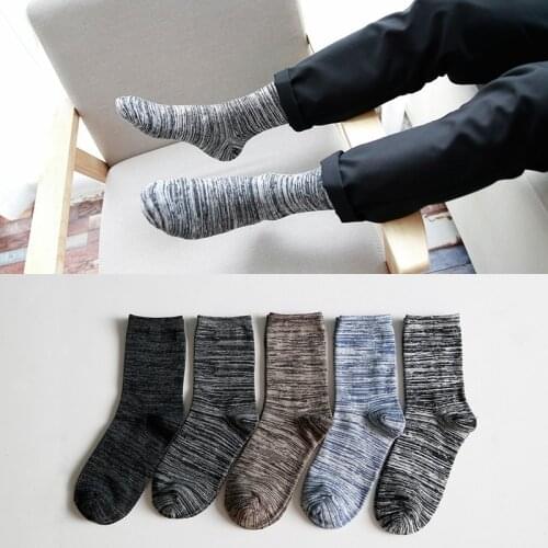 10 pcs=5 pairs New mens thick line socks color cotton socks autumn winter mens Ankle socks in the tube socks personality socks