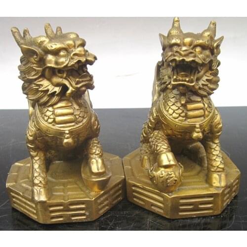 Wholesale bronze factory Copper crafts Auspicious decoration copper a pair of lucky