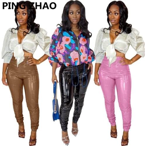 Женские кожаные брюки PING ZHAO China At AliExpress