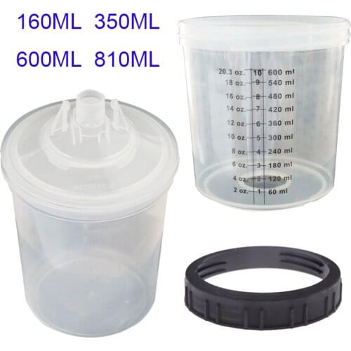 Spray Gun Paint Mixing Cup PPS Type H/O Quick Cup Spray Gun Tank PPS Tank 160ML/350ML/600ML/810ML PPS Disposable Paint Cup