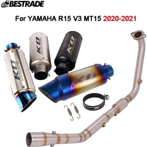 For Yamaha R15 V3 2020-2021 Motorcycle Full Exhaust System Front Conncet Link Pipe Slip On 51 Muffler Tube Stainless Steel