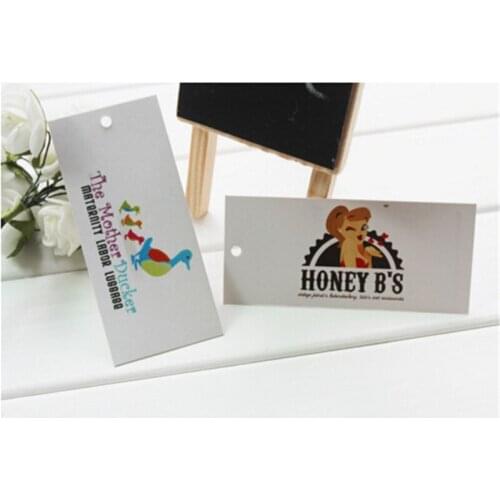 Custom printed paperboard hang tag clothing price tags 1000pcs lot