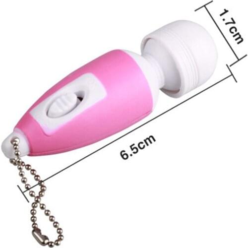 Portable Mini Massage Stick Tiny Stress Relief Electronic Key-Chain Ring Full Body Massager with Button ( Random Color )