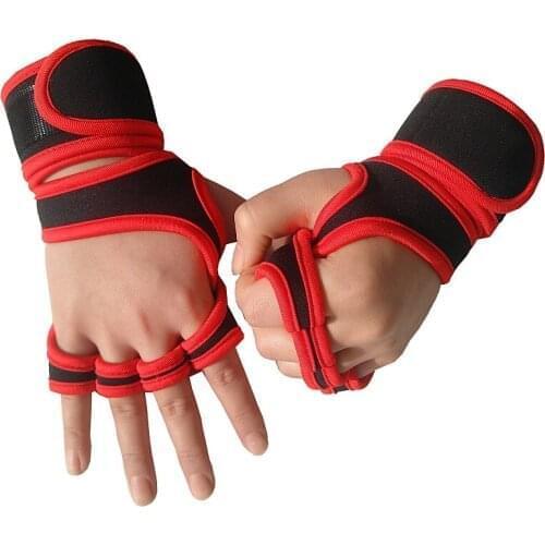 Anti-Slip Weight Lifting Gloves Unisex Half Finger Fitness Bodybuilding Palm Protectors Gloves Dumbbell Gym
