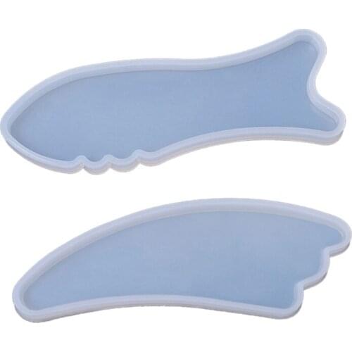 N0HE Fish Bone Shape Gua Sha Board Epoxy Resin Mold Body Massager Board Silicone Mold