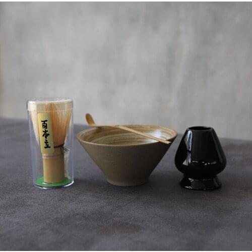 LUWU traditional matcha sets natural bamboo matcha whisk ceremic matcha bowl whisk holder japanese style tea sets