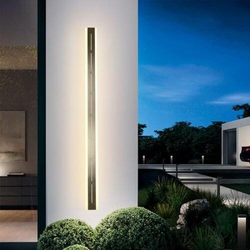 Stainless steel outdoor wall lamp modern LED Long Wall light IP65 Waterproof courtyard Light Garden Villa porch Sconce Lights