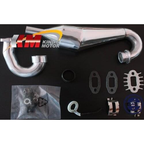 High Performance Polished Aluminum Tuned Pipe Fits HPI Baja 5B, SS, 2.0, 5T and King Motor and Rovan Baja buggies and trucks