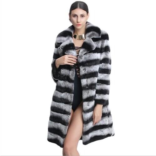 Women Imitation Fur Jacket Striped Long Thick Casual Winter Autumn Warm Turn Down Collar Fake Coats Шуба Из Искусственного J3512