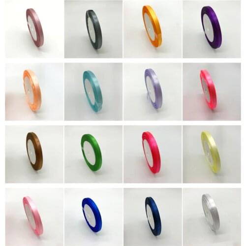 1/4" 6mm Wide) 25yards/Roll Silk Satin Ribbon Polyester Ribbon Bow Craft Decor Wedding Christmas Party Decoration