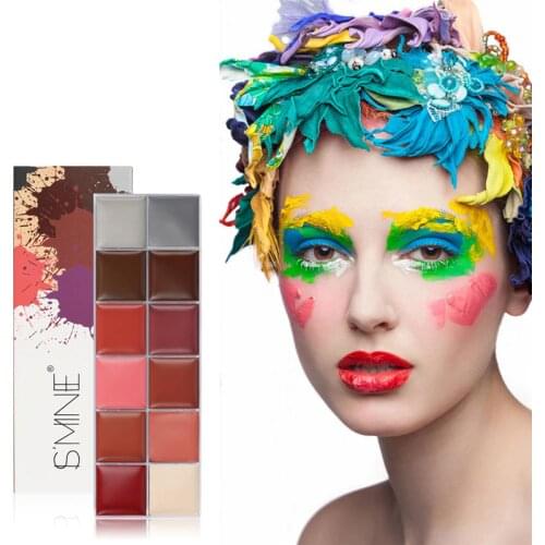 12 Colors Non Toxic Tattoo Face Body Art Paint Oil Painting Halloween Party Cosmetic Drama Clown Fancy Dress Beauty Makeup Tools