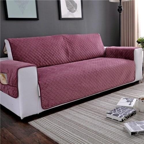 2019 New Arrival Plush Sofa Couch Cover Slipcover With Pocket For Dog Pet Kid Anti Slip Armchair Furniture Protector