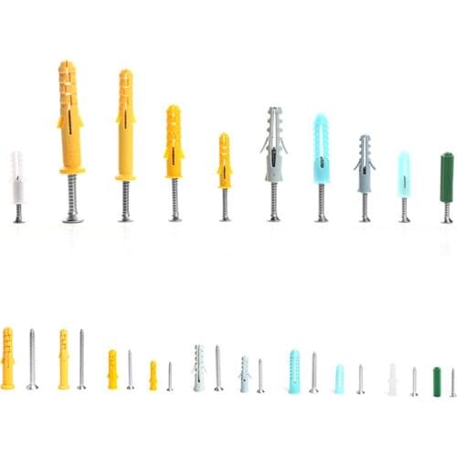 482 PCS M3.5 M4.2 M5 M6 Plastic Expansion Drywall Anchor Screws Tapping Screw Set Impact Resistance No Cracking And Practical