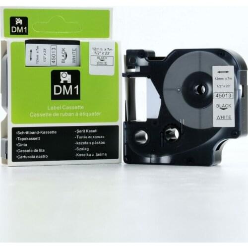 5pcs dymo label maker tapes refill D1 white 12mm 45013 laminated tapes dymo compatible labels laminated labeling tape cassette