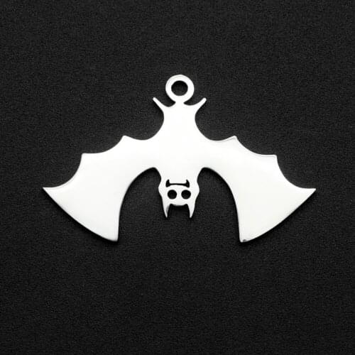 5pcs/lot 100% Stainless Steel 17x28 Bat DIY Charm Pendant Wholesale Top Quality Never Fade Jewelry Bracelet Making Charms
