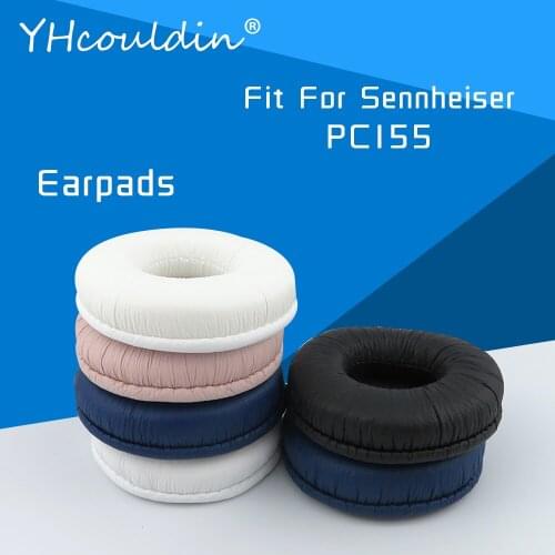 Earpads For Sennheiser PC155 Headphone Accessaries Replacement Ear Cushions Wrinkled Leather Material