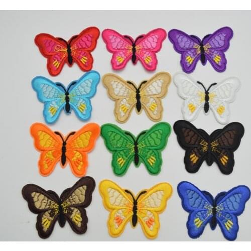120Pcs Butterfly Embroidered Applique Iron On Sew On Patch Mixed Color for diy sewing wholesale