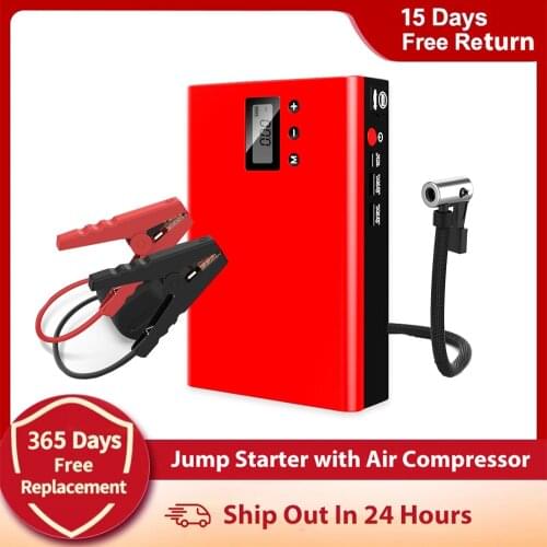 4 IN 1 Car Jump Starter Air compressor portable Tire inflator pump 12V Power Bank Car Battery Booster charger Starting Device