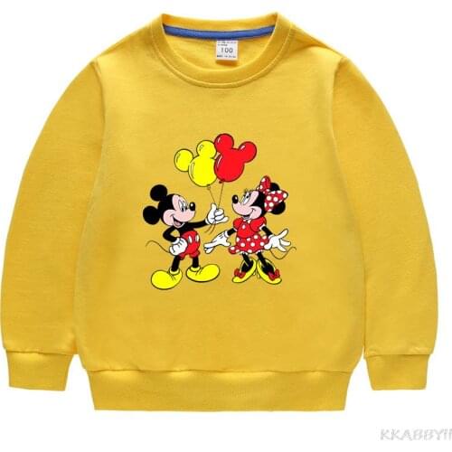 Disney Mickey Kids Clothes Girls Boys Sweatshirt Cotton Baby Pullover Tops Autumn New Long Sleeve Children Streetwear