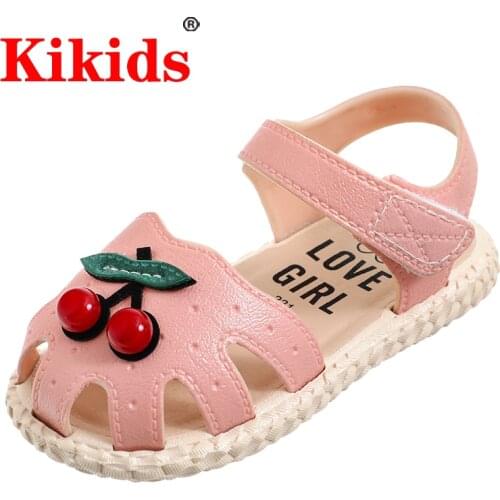 NIU Kids Summer Baby Sandals for Girls Cherry Closed Toe Toddler Infant Kids Walkers Baby Little Girls Shoes Sandals Size 16-30