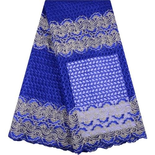 Blue African Lace Fabric 2019 High Quality African French Tulle Lace Fabric With Embroidered Guipure Nigerian Lace Fabrics 1432