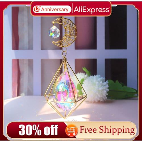 Crystal Wind Chimes Sun Catchers Crystal Hanging Prism Ornament Windchimes Garden Home Wedding Decoration Wind Chime Pendant