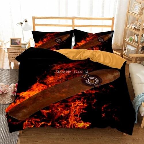 3D Printed Cigar Bedding Set Home Bedroom Duvet Cover Pillowcase Set Twin Full Queen King Size Home Textile for Men Women Adults