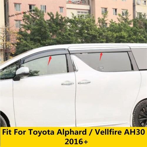 Yimaautotrims Window Visors Awnings Wind Rain Sun Deflector Visor Guard Vent Covers For Toyota Alphard Vellfire AH30 2016 - 2019