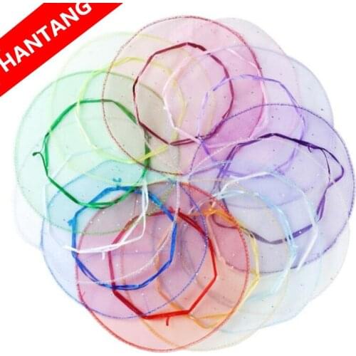 Hot 20pcs Round Cord Organza Bags Jewelry Pouches 26 cm 35 cm Wedding Christmas Party Gift Bags display Storage Bags 5Z
