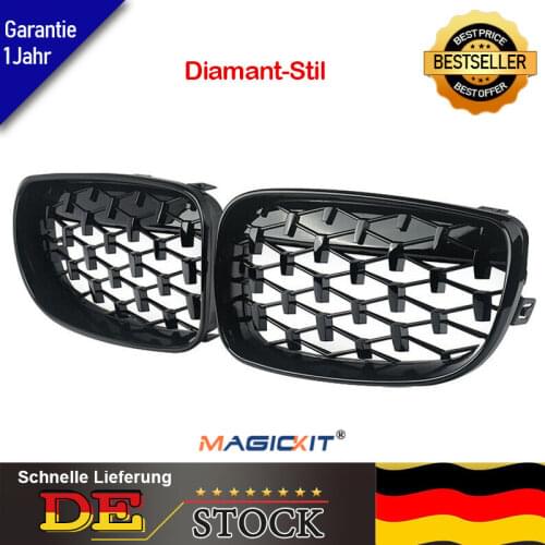 MagicKit Pair Front Kidney Diamond Edition Grilles For BMW 1 Series E81 E82 E87 E88 LCI