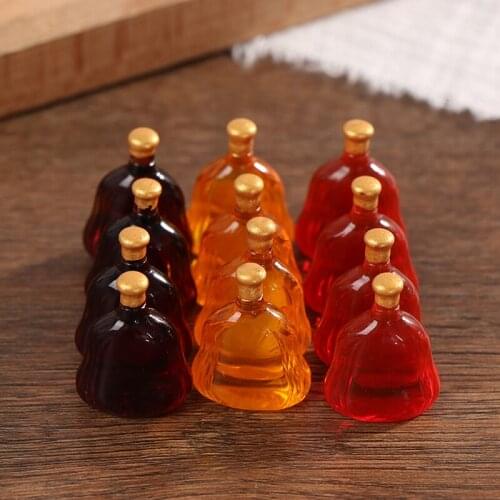 1/5/10Pcs Dollhouse Lovely Miniature Wine Bottles Pretend Play Toy Dolls Kitchen Room Food Drink Accessories Kitchen Toy
