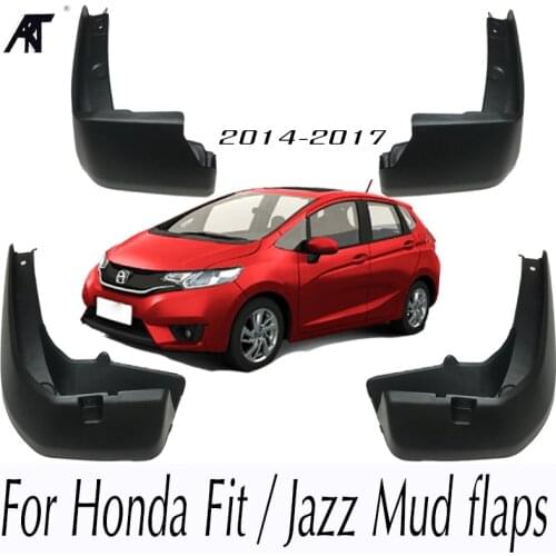 Set Molded Mud Flaps For Honda Fit / Jazz 2014-2017 Mudflaps Splash Guards Front Rear Mud Flap Mudguards Fender 2015 2016
