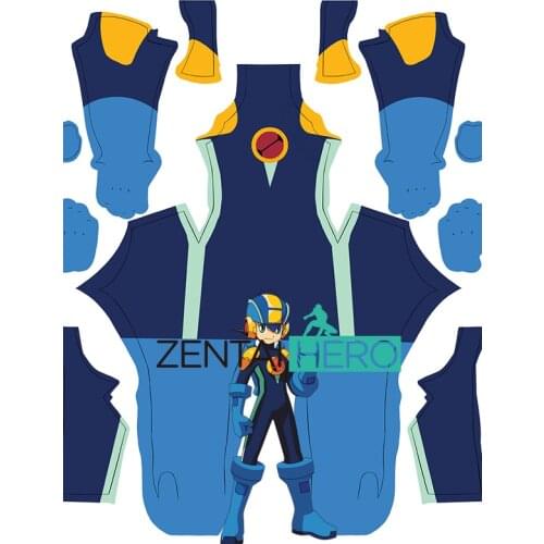 New Arrival 3D Printed Lycra Spandex MegaMan EXE Cosplay Costume for Halloween and Cosplay Costume no Hood