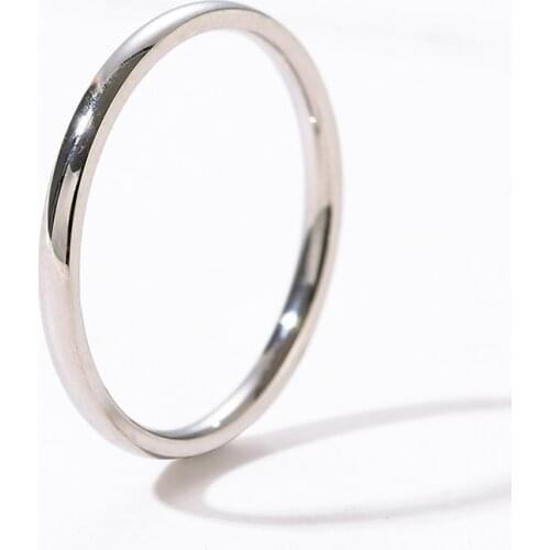 New simple couple ring female fine smooth stainless steel ring jewelry rose gold titanium steel ring wholesale