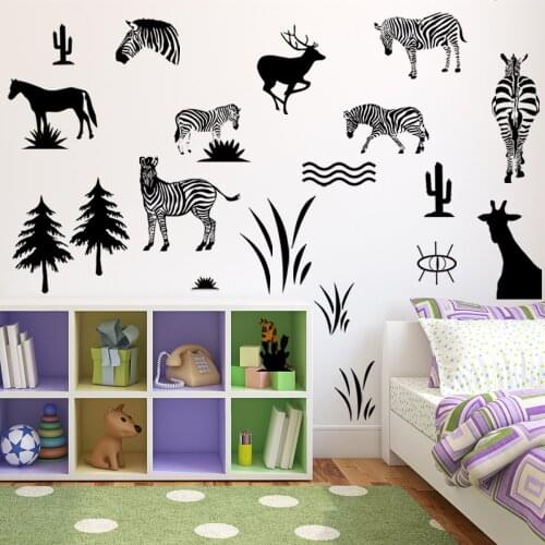 New animal horse herd wall stickers childrens room living room bedroom creative wall stickers living room decoration