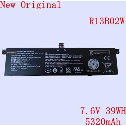 New Original Laptop Li-ion Battery R13B02W for Xiaomi Mi Air 13.3" Series Tablet R13B01W 7.6V 39WH 5320mAh