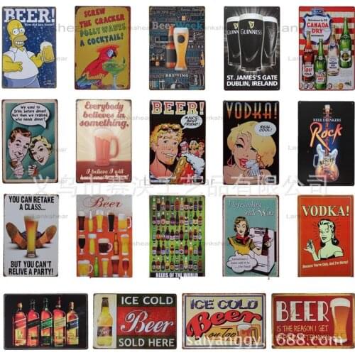 New Vintage City Metal Tin Sign Painting Retro Style Service tin Signs Sticker For Bar Pub Decoration Metal wall art 20x30CM