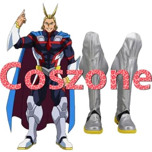 My Hero Academia All Might Silver Cosplay Shoes Boots Boku No Hero Academia Halloween Carnival Cosplay Costume Accessories