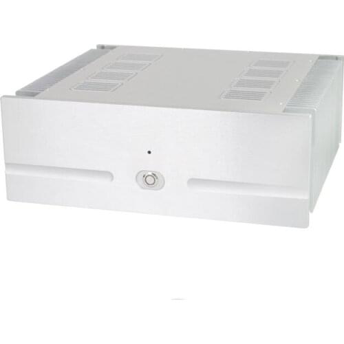 Silver Full aluminum amplifier chassis / Class A amplifier case / Preamp / AMP Enclosure / case / DIY box (432*155*390mm)