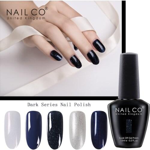 NAILCO 15ml Semi Permanent Color Nail Polish Soak Off UV Gel Varnish Hybrid Nail Art Lacquer Gel Dark Series Hot Sale