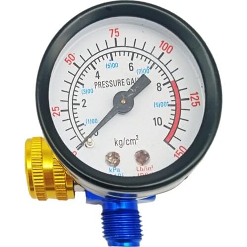Spray air regulator pressure gauge, gun tail pressure gauge, spray gun pressure gauge, air pressure regulating valve