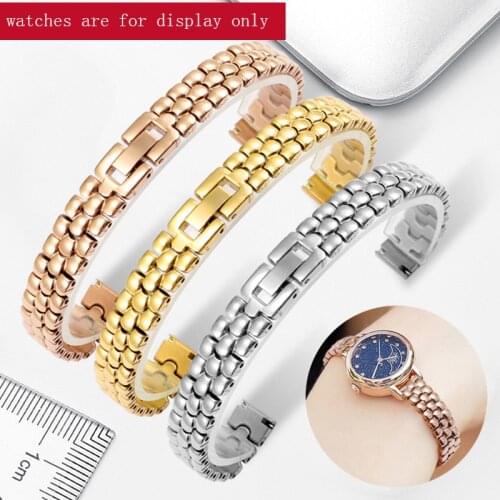 Replacement Metal Strap For Stainless Steel Watchband 6 8 10 12 14 16 18mm Silver Golden Bracelet Small Size Ladys Watch Chain