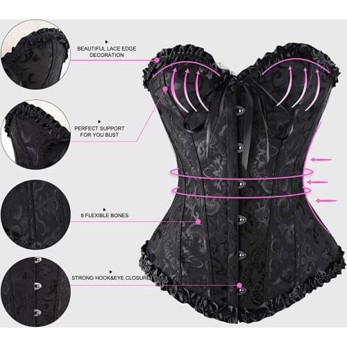 Sexy Lace Corset Underbust Waist Cincher Corsets Gothic Corset Top Bustier Plus Size Corselet Slimming Waist Underwear Dropship