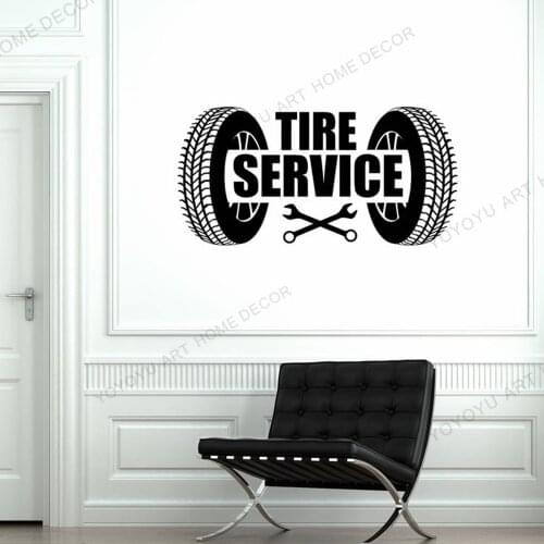 Tire Service Car Repair Shop Tire Fitting Garage Decor Stickers Mural For Auto repair shop home decor murals removable rb185