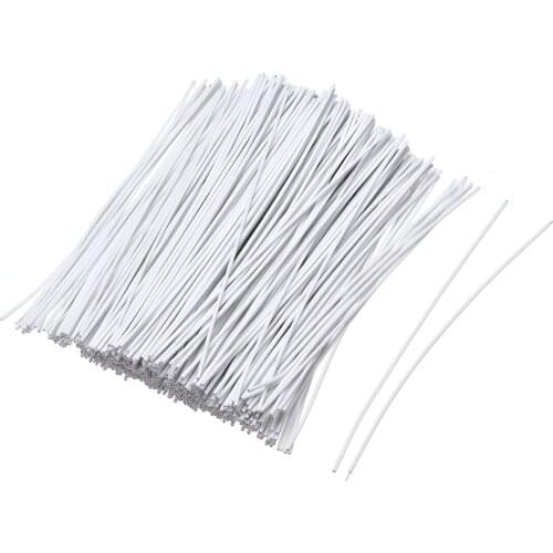 Uxcell 500pcs 4 Inches Metallic Twist Ties Reusable Cable Cord Wire Ties White For Home, Business, Institutions