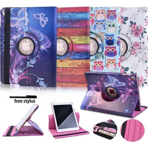360 Degree Rotating PU Leather Tablet Case for Apple IPad Air1/Air2/iPad 5/iPad6/iPad Pro 9.7 Flip Cover Magnet Tablet Case+pen