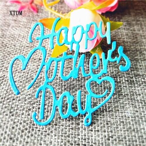 Die cutting die toy metal Happy Mothers' Day crafts paper relief DIY embossed Easter New Year Valentines Day