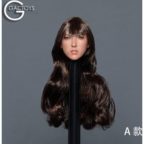 1/6 GACTOYS GC043 Asian Female Soldier Beauty Head Sculpture Head Carving Suntan color Fit TBL 12 inch Action Figure
