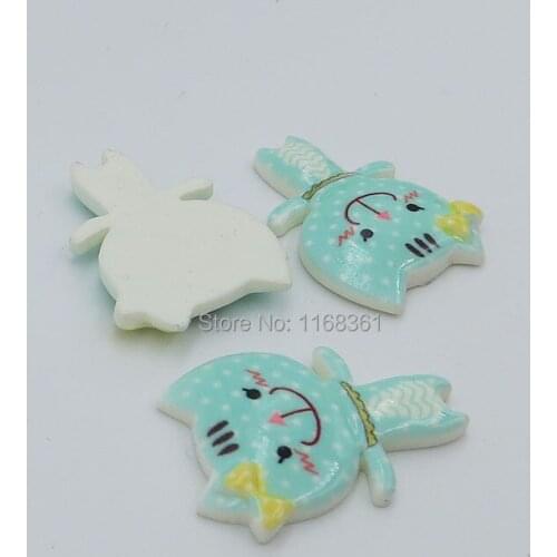 1pcs/lot resin flat back sea green colorful print happy Kitty cat 29mm Scrapbook Embellishment DIY Phone Decoration C001-12