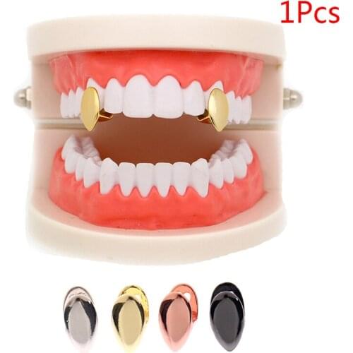 1Pcs Single Hip Hop Teeth Grillz For Women Men Top Vampire Fangs Tooth Grills Caps Single Tooth Jewelry